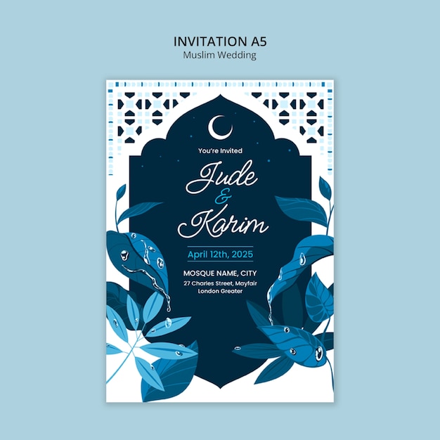 Diseño de plantillas de bodas musulmanas