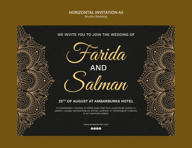 Diseño de plantillas de bodas musulmanas