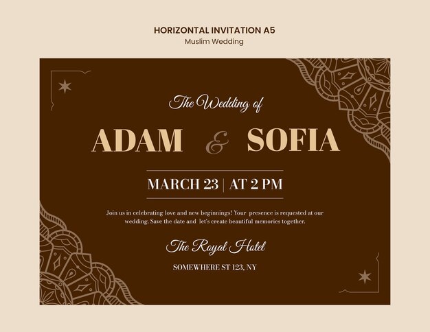 Diseño de plantillas de bodas musulmanas