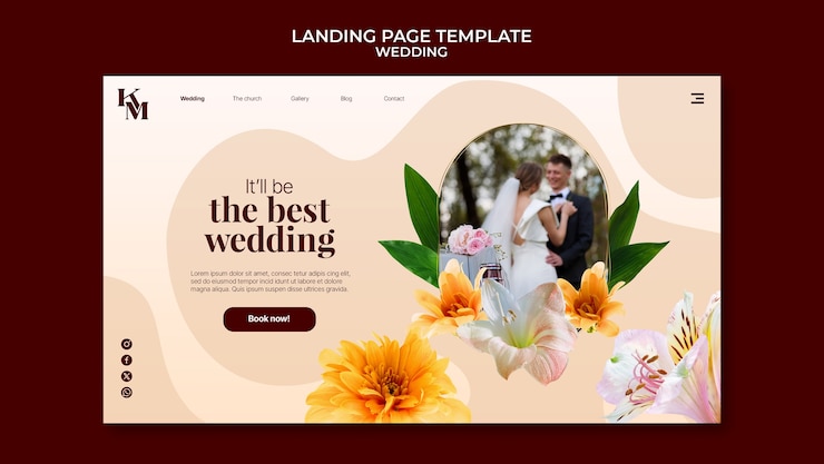 PSD gratuito diseño de plantillas para bodas
