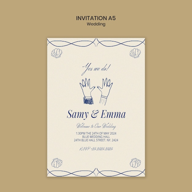 PSD gratuito diseño de plantillas para bodas