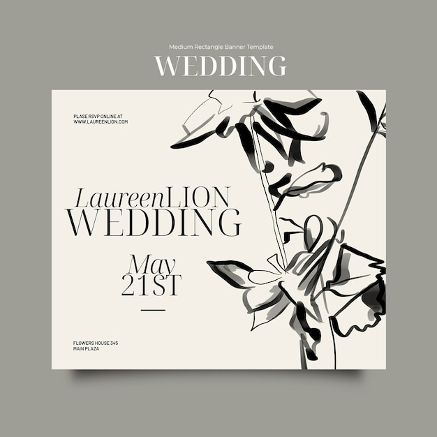 PSD gratuito diseño de plantillas para bodas