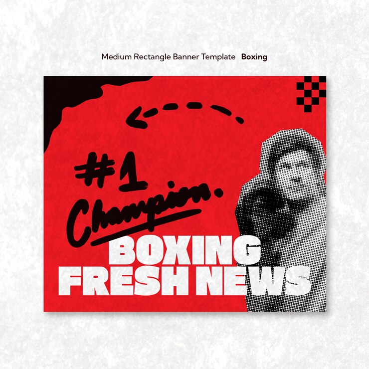 PSD gratuito diseño de plantillas de boxeo