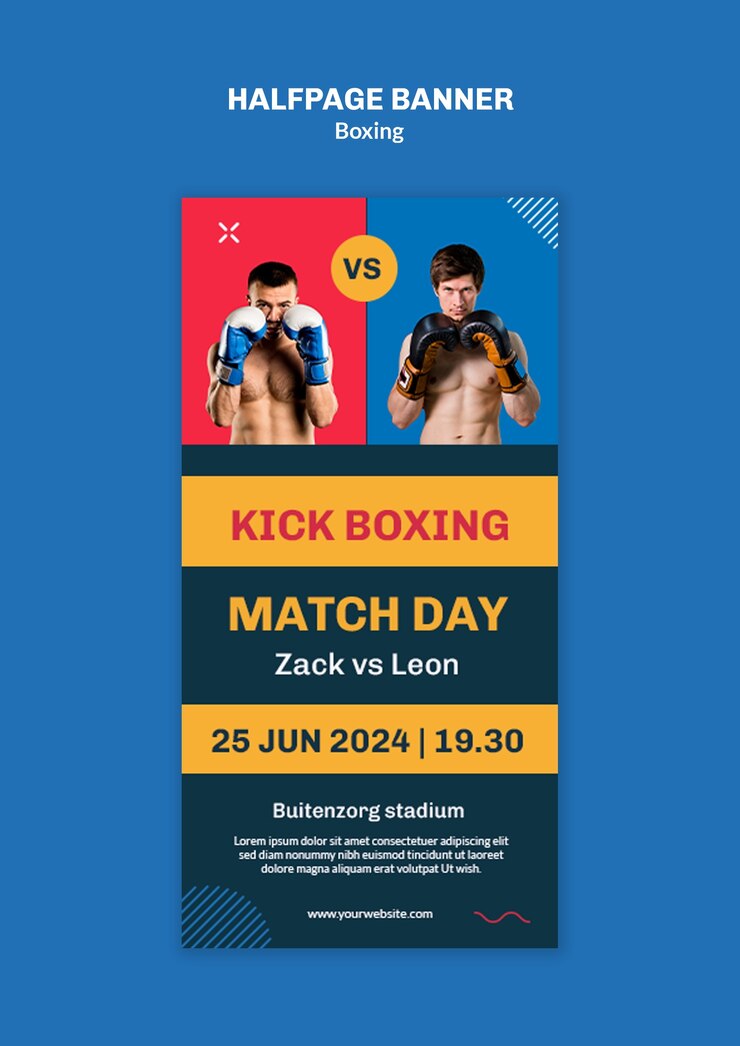 PSD gratuito diseño de plantillas de boxeo