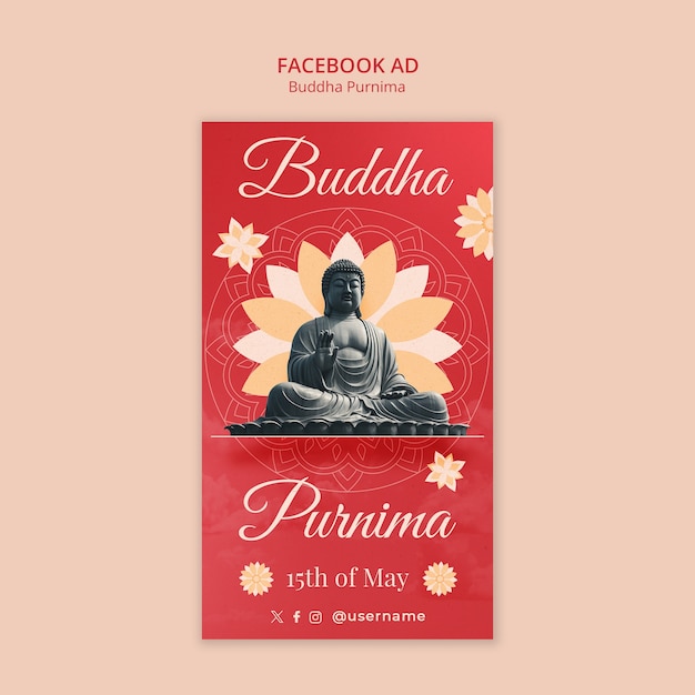 Diseño de plantillas de buda purnima