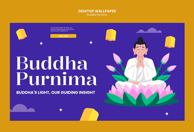 PSD gratuito diseño de plantillas de buda purnima