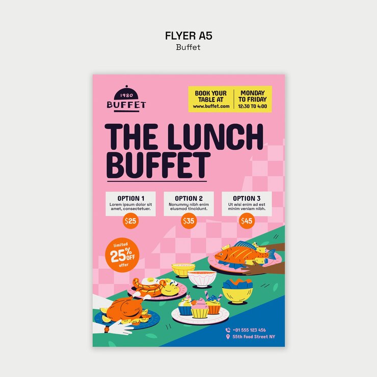 PSD gratuito diseño de plantillas de buffet