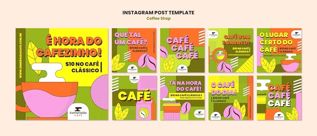 PSD gratuito diseño de plantillas de cafeterías