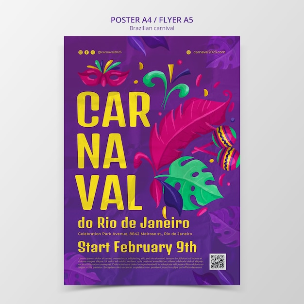 Diseño de plantillas de carnaval brasileño