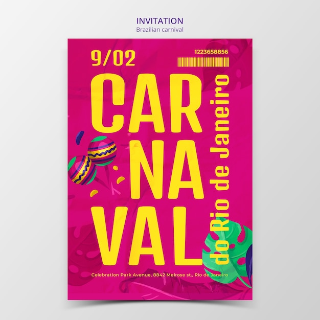 PSD gratuito diseño de plantillas de carnaval brasileño