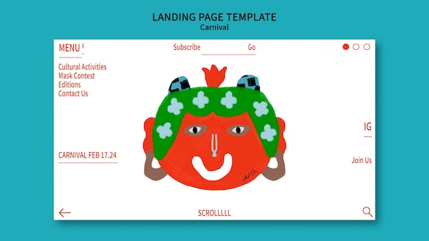 PSD gratuito diseño de plantillas de carnaval