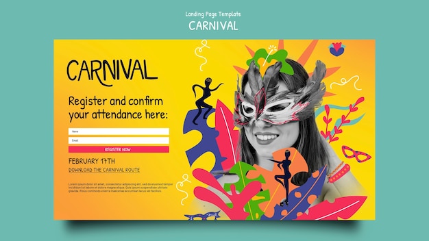 PSD gratuito diseño de plantillas de carnaval