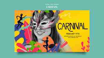 PSD gratuito diseño de plantillas de carnaval