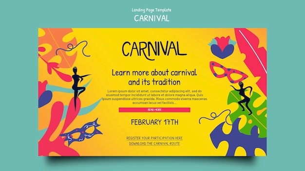 PSD gratuito diseño de plantillas de carnaval