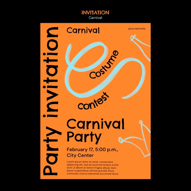 PSD gratuito diseño de plantillas de carnaval