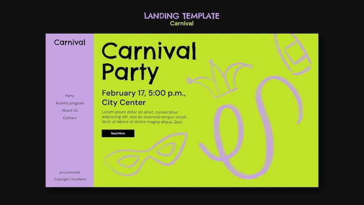 PSD gratuito diseño de plantillas de carnaval
