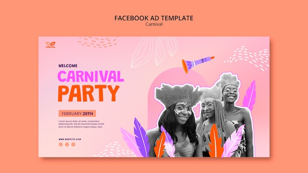 PSD gratuito diseño de plantillas de carnaval