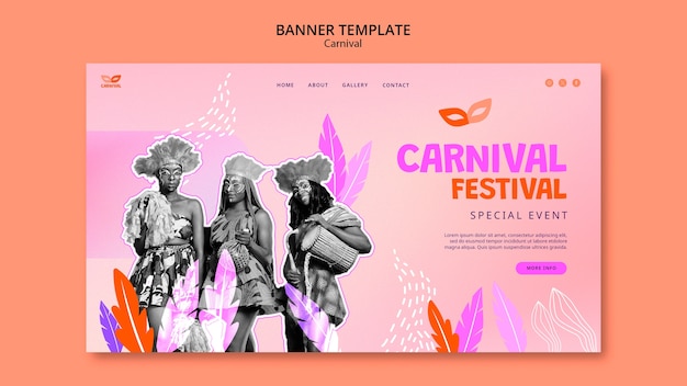 PSD gratuito diseño de plantillas de carnaval