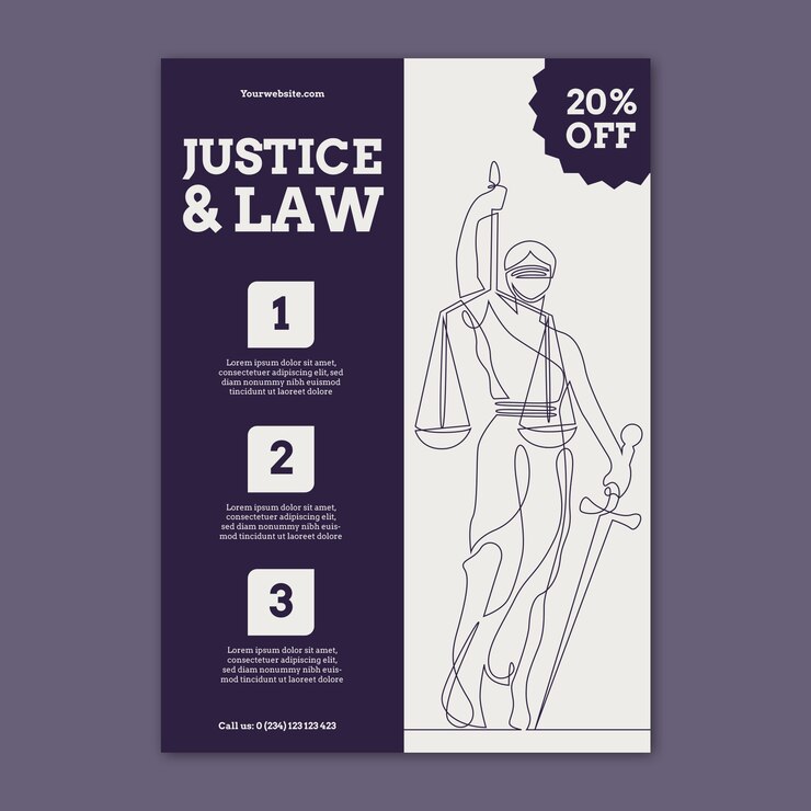 PSD gratuito diseño de plantillas de carteles de abogados