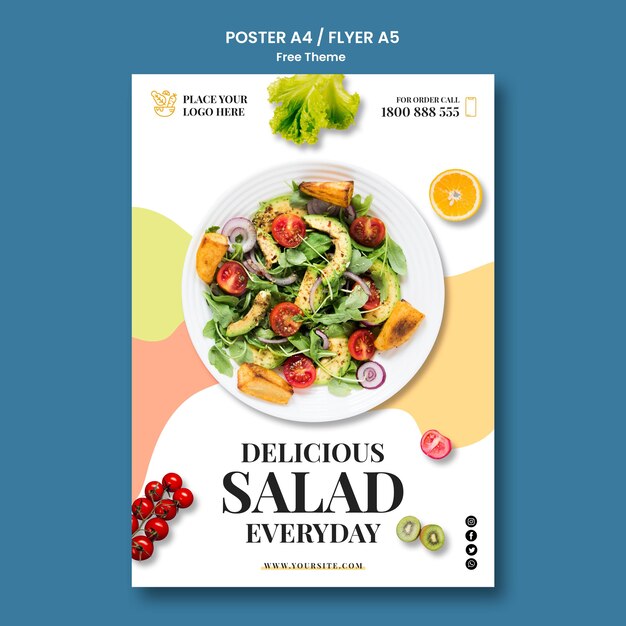 Diseño de plantillas de carteles de alimentos saludables