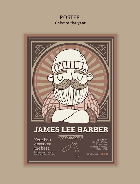 Diseño de plantillas de carteles de barberías
