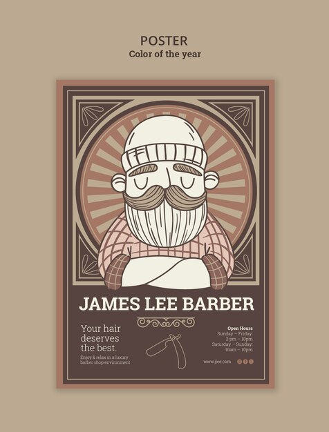 Diseño de plantillas de carteles de barberías