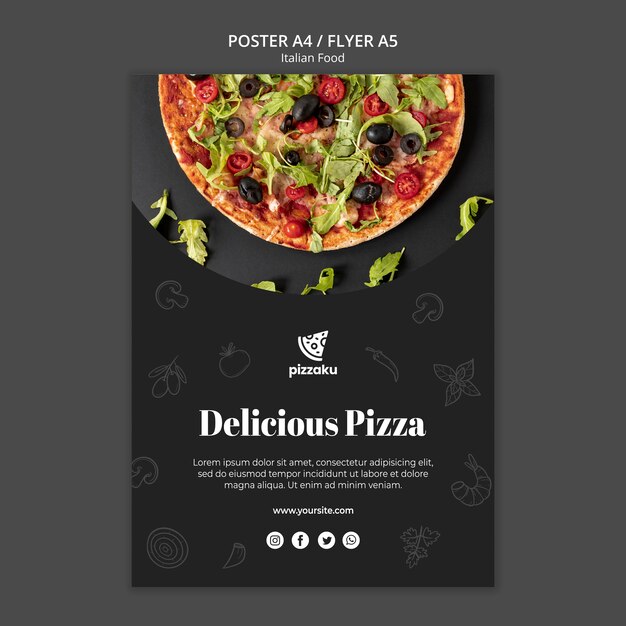 Diseño de plantillas de carteles de comida italiana