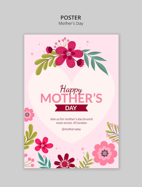Diseño de plantillas de carteles para el día de la madre