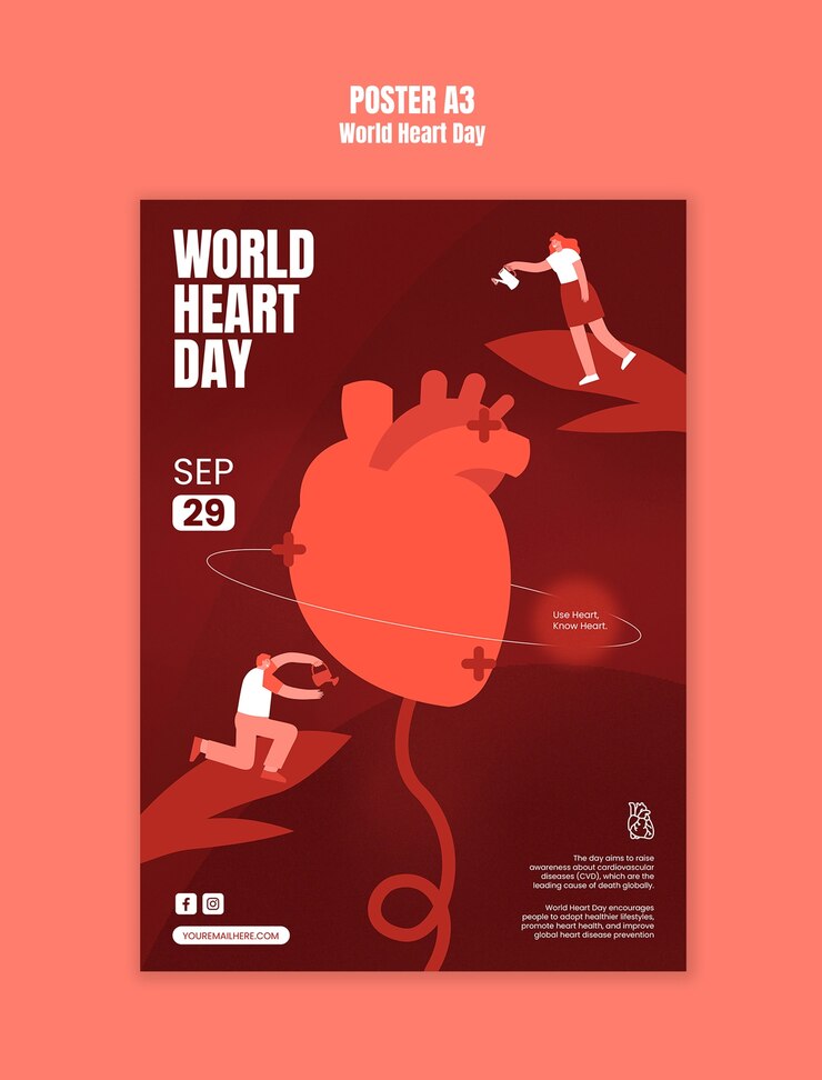 Diseño de plantillas de carteles para el Día Mundial del Corazón