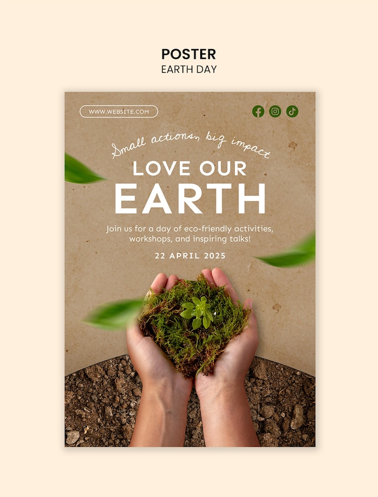 PSD gratuito diseño de plantillas de carteles para el día de la tierra
