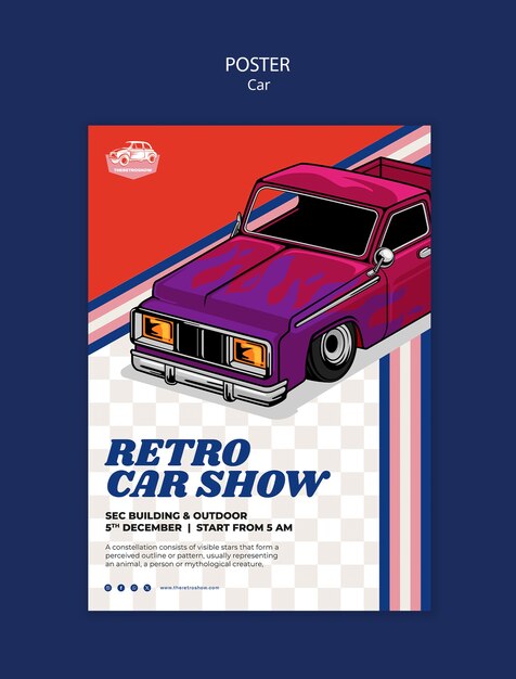Diseño de plantillas de carteles de ferias de automóviles