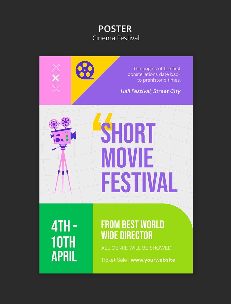 PSD gratuito diseño de plantillas de carteles de festivales de cine