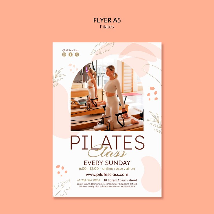 PSD gratuito diseño de plantillas de carteles de pilates