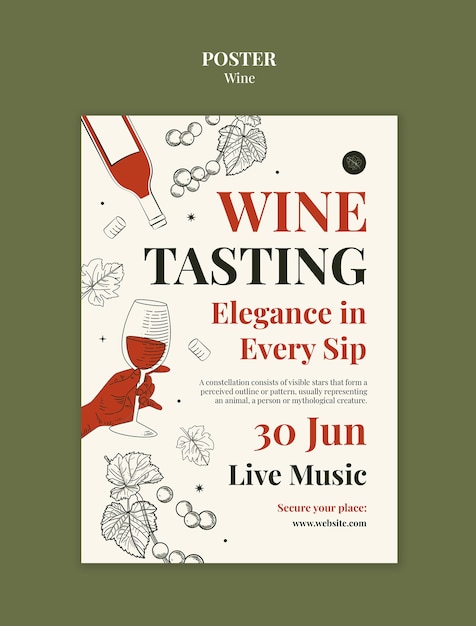 Diseño de plantillas de carteles de vinos