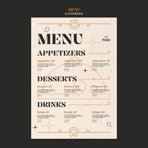 Diseño de plantillas de catering