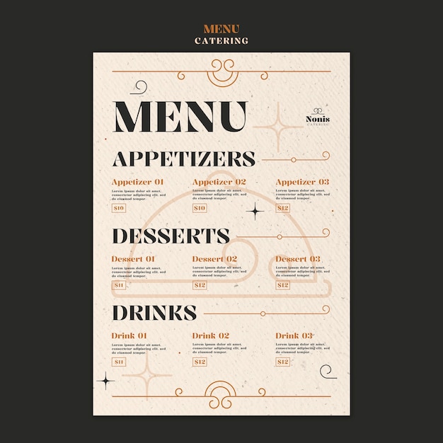 Diseño de plantillas de catering