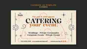 PSD gratuito diseño de plantillas de catering