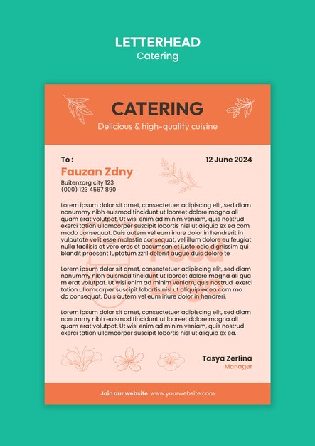 Diseño de plantillas de catering