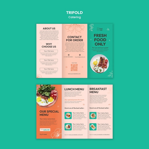 PSD gratuito diseño de plantillas de catering