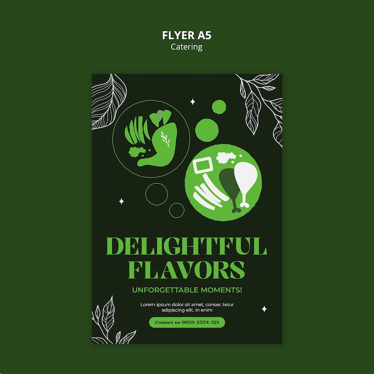 PSD gratuito diseño de plantillas de catering