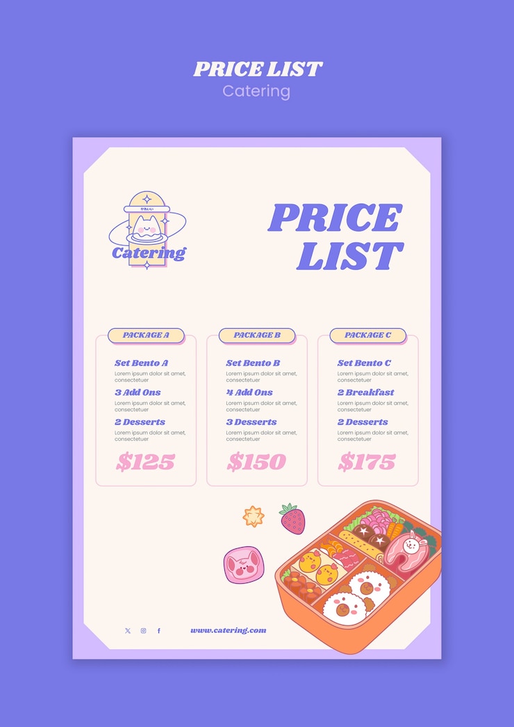 PSD gratuito diseño de plantillas de catering