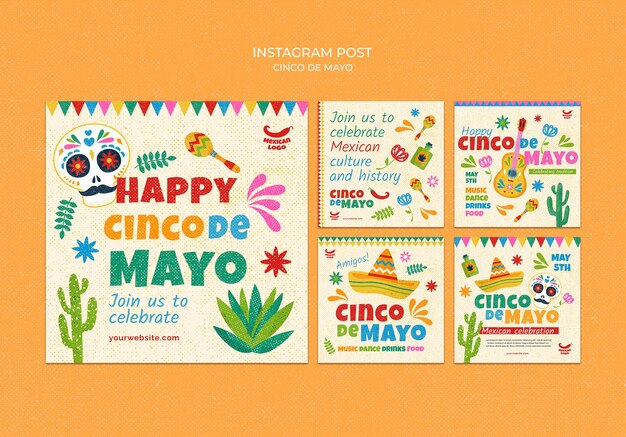 Diseño de plantillas de Cinco de Mayo