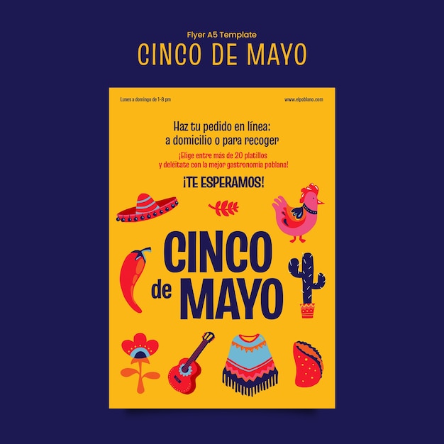 Diseño de plantillas de cinco de mayo