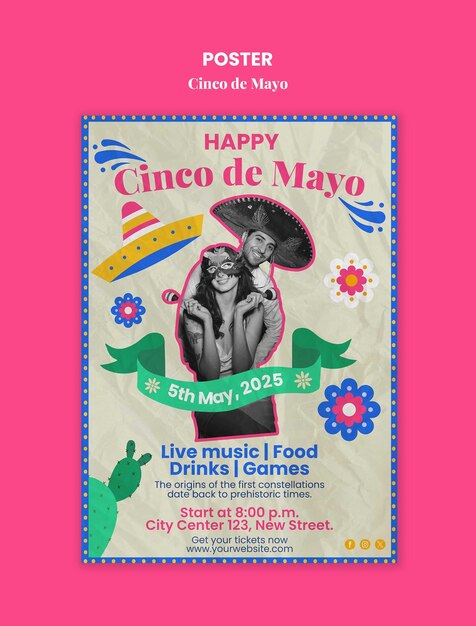 Diseño de plantillas de Cinco de Mayo
