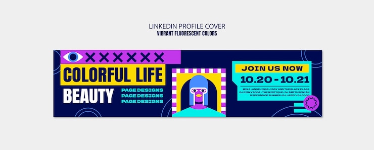 PSD gratuito diseño de plantillas de colores fluorescentes vibrantes