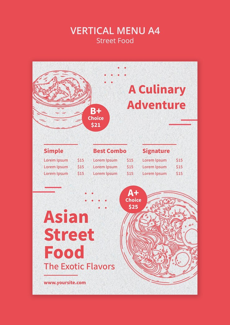 PSD gratuito diseño de plantillas de comida callejera