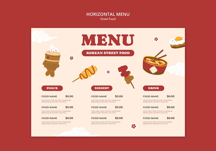 PSD gratuito diseño de plantillas de comida callejera