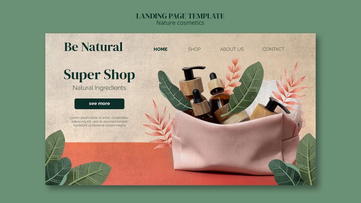 PSD gratuito diseño de plantillas cosméticas de la naturaleza