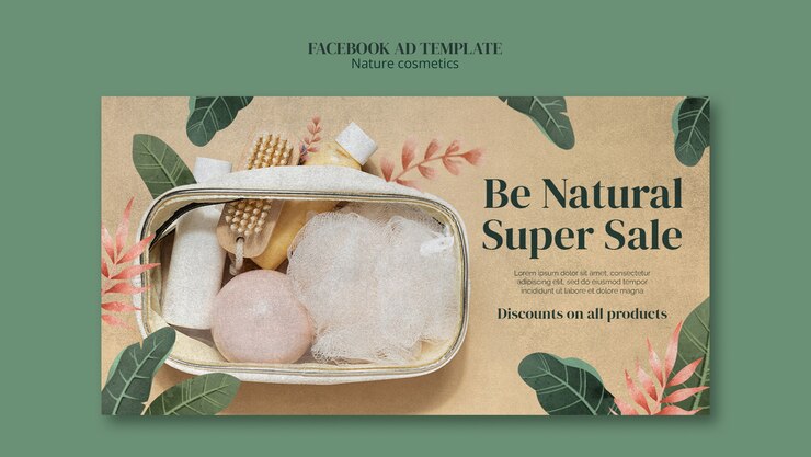 PSD gratuito diseño de plantillas cosméticas de la naturaleza