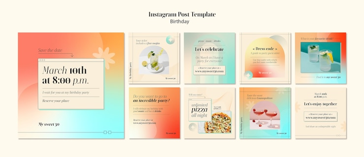 PSD gratuito diseño de plantillas de cumpleaños